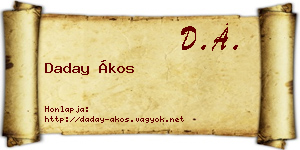 Daday Ákos névjegykártya