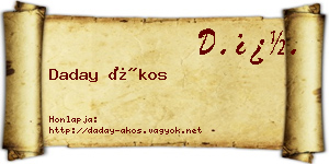 Daday Ákos névjegykártya